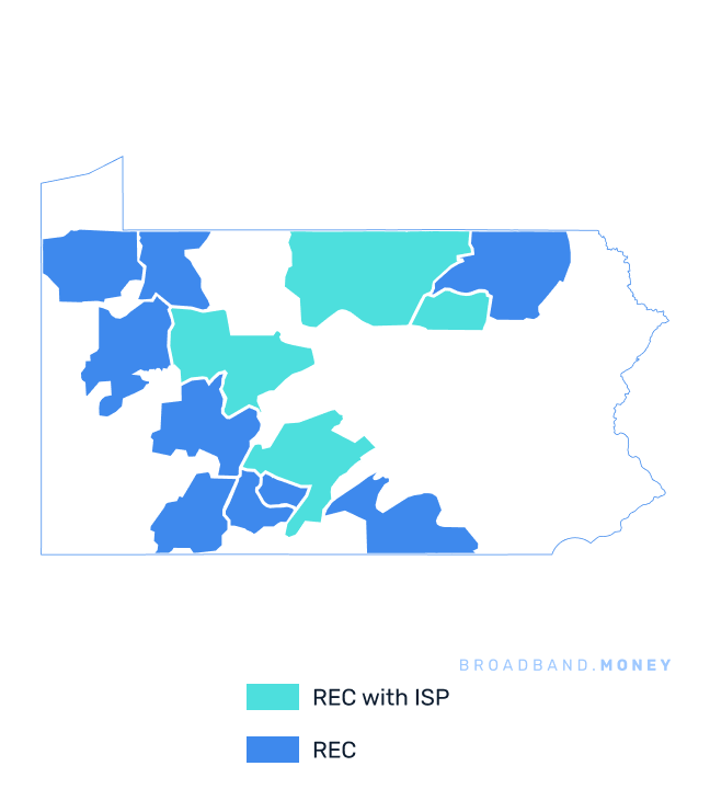 Pennsylvania broadband investment map REC coverage