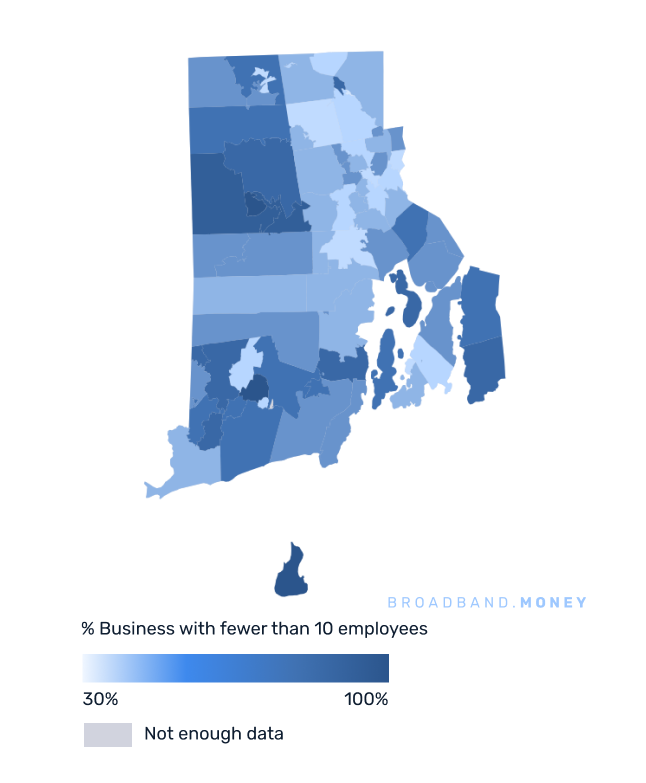 Rhode Island broadband investment map small business establishments 