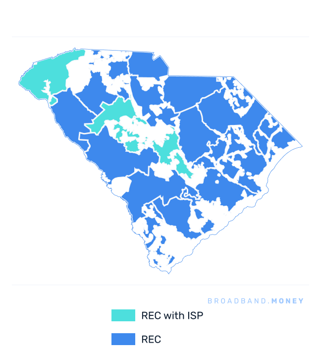 South Carolina broadband investment map REC coverage
