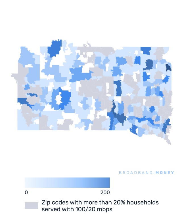 South Dakota broadband investment map business establishments in underserved areas