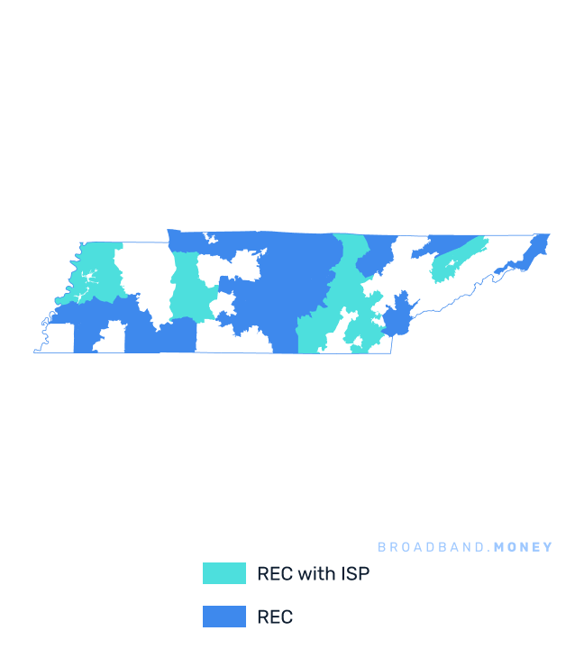 Tennessee broadband investment map REC coverage