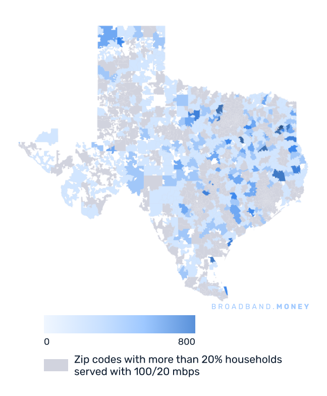 Texas broadband investment map business establishments in underserved areas