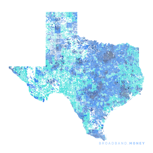 Texas broadband investment map ready strength rank