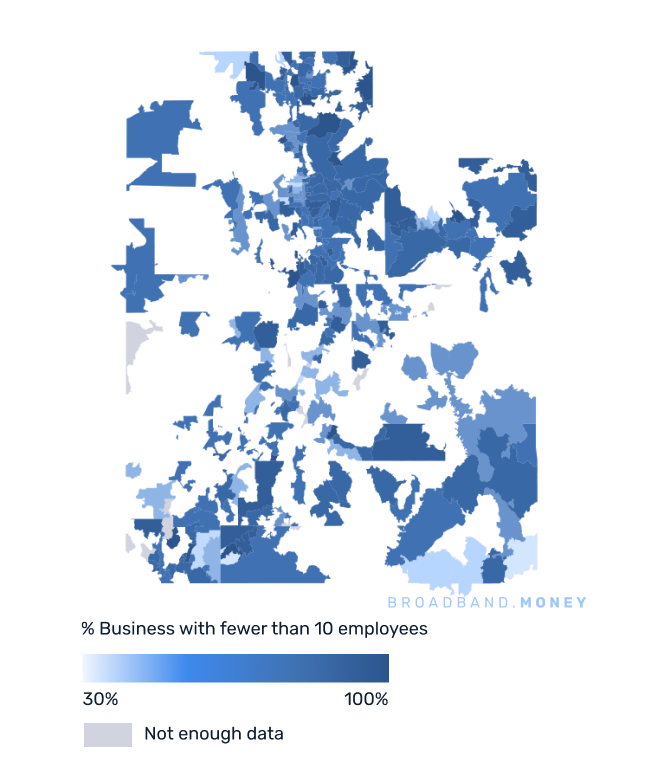 Utah broadband investment map small business establishments 