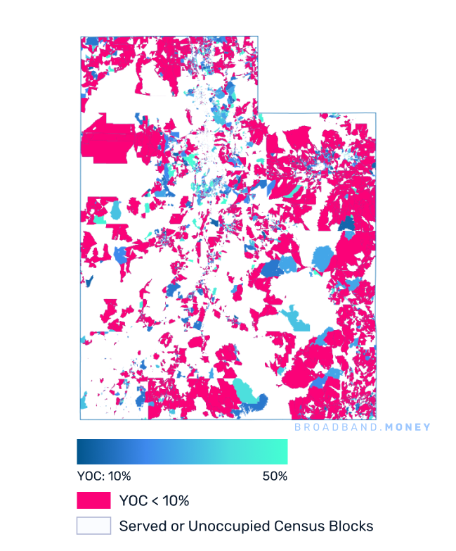 Utah broadband investment map yield on cost