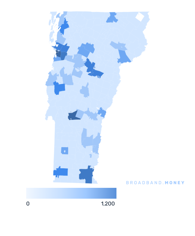Vermont broadband investment map business establishments