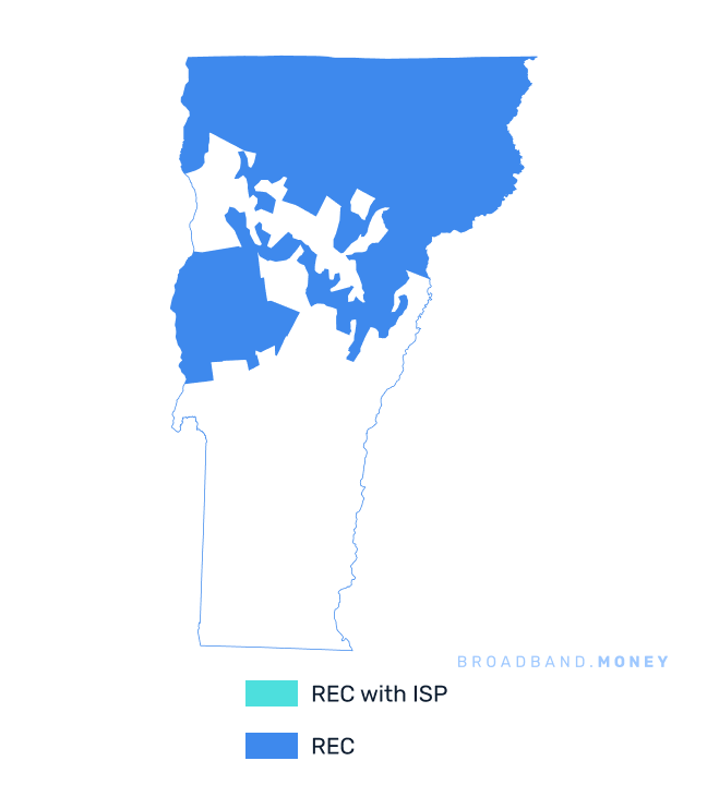 Vermont broadband investment map REC coverage