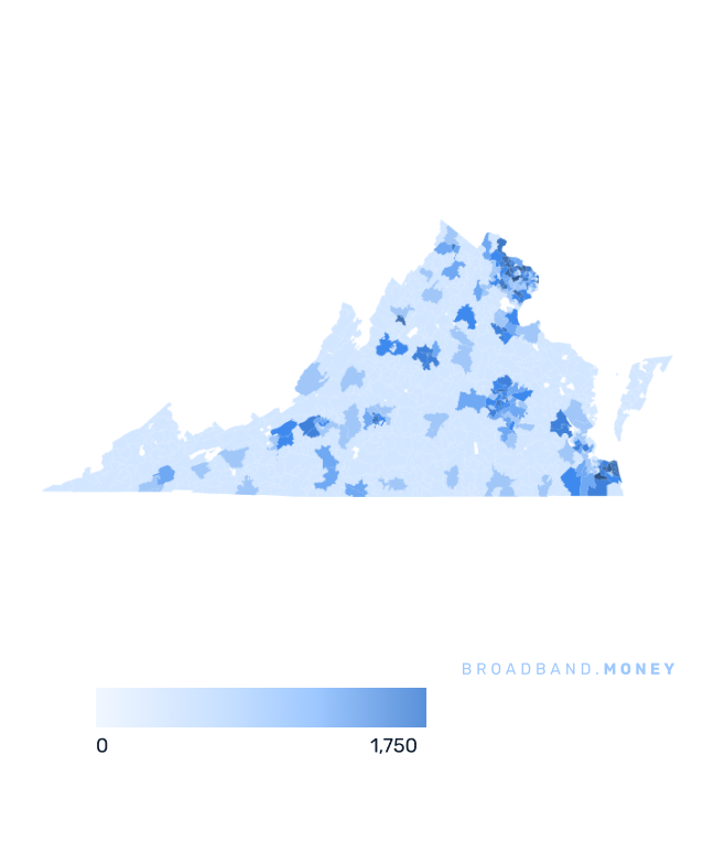 Virginia broadband investment map business establishments