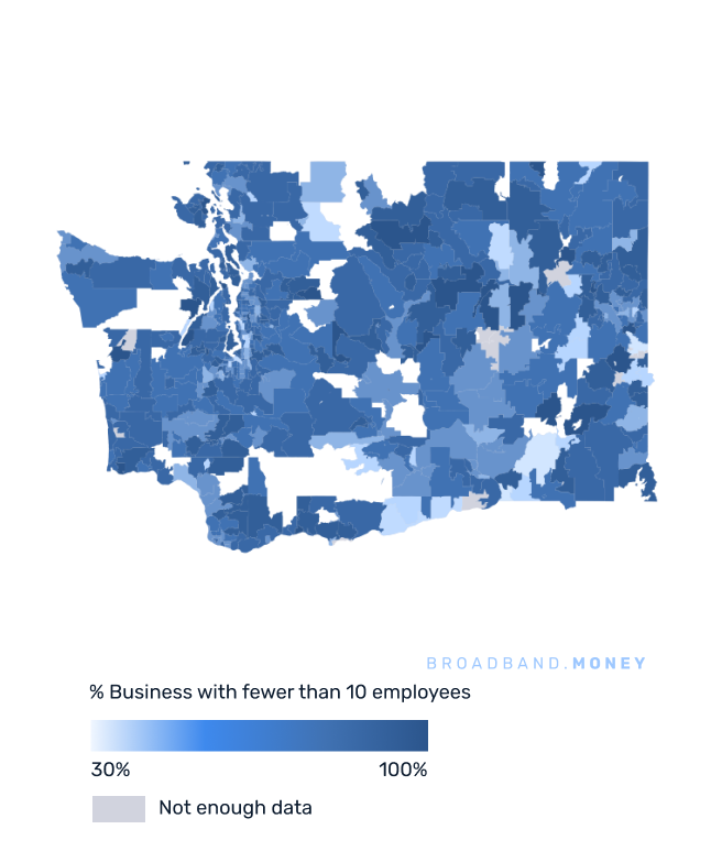 Washington broadband investment map small business establishments 