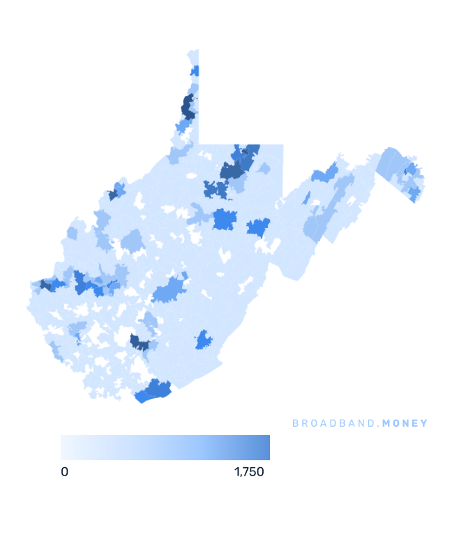 West Virginia broadband investment map business establishments