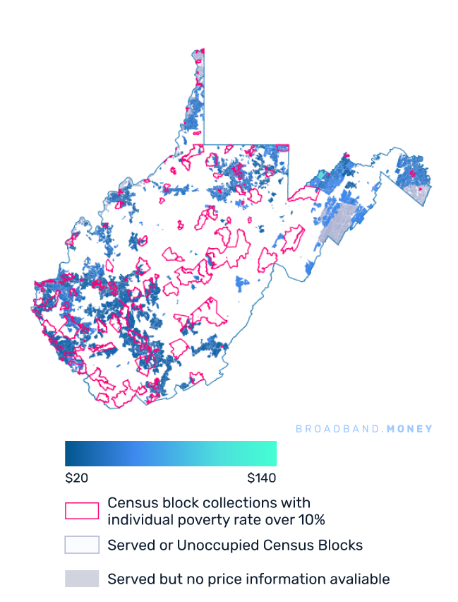 West Virginia broadband investment map yield on cost