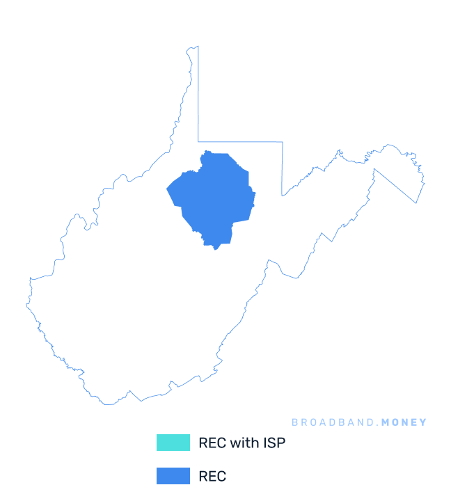 West Virginia broadband investment map REC coverage