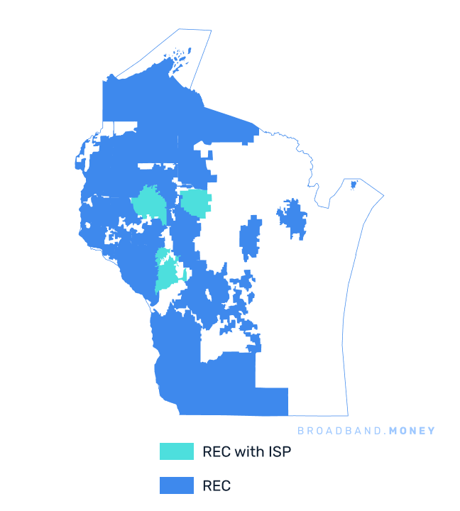 Wisconsin broadband investment map REC coverage